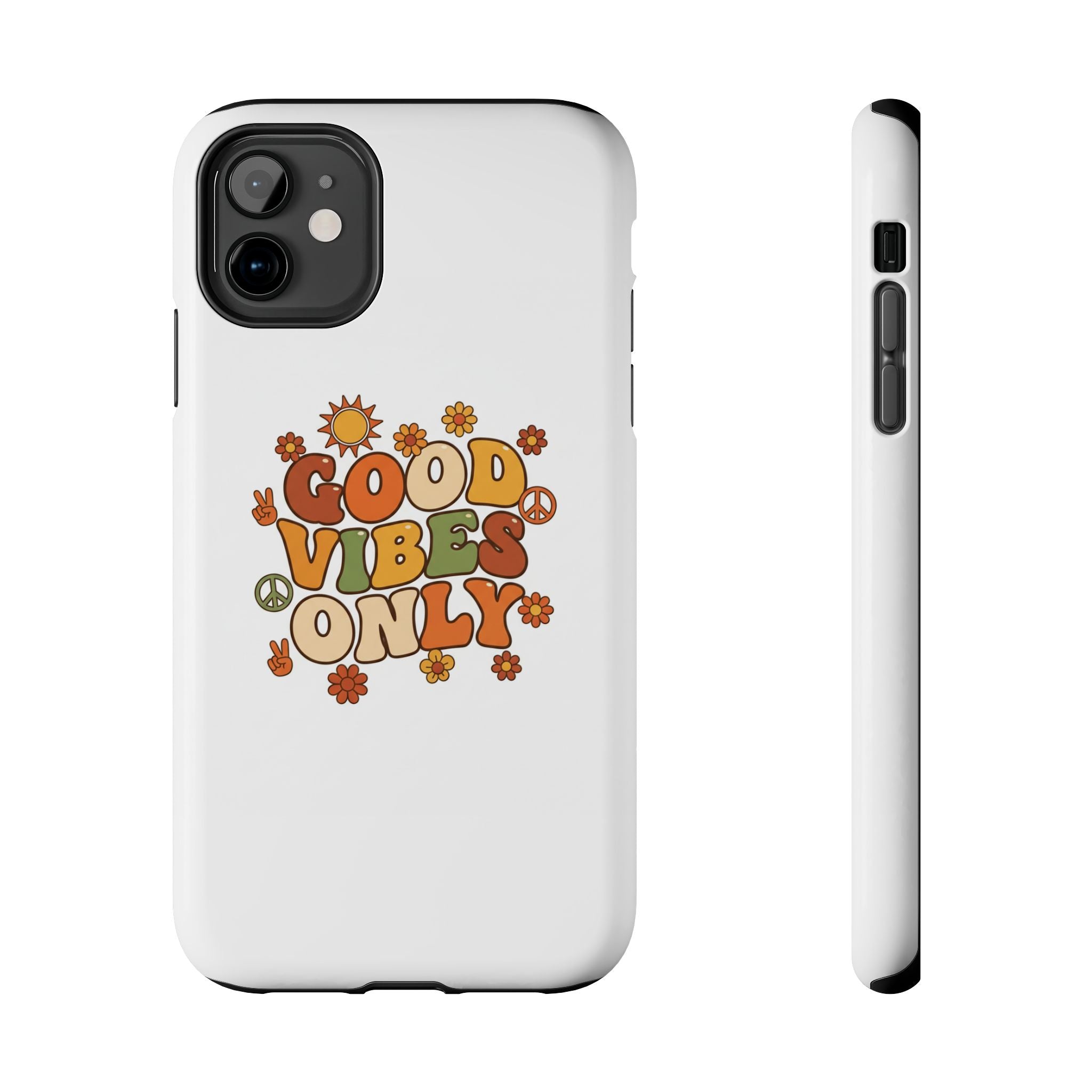 Good Vibes Only Phone Case | Retro Rainbow 70s Style
